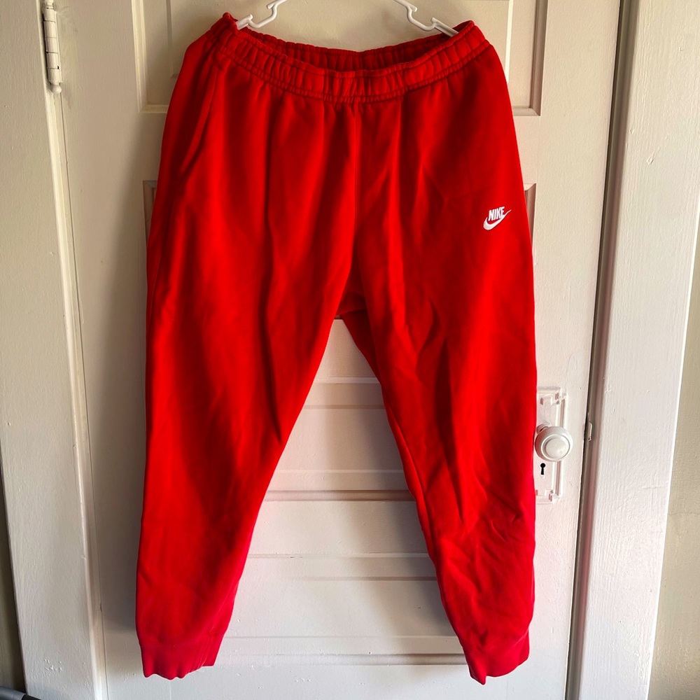 Red, Nike joggers